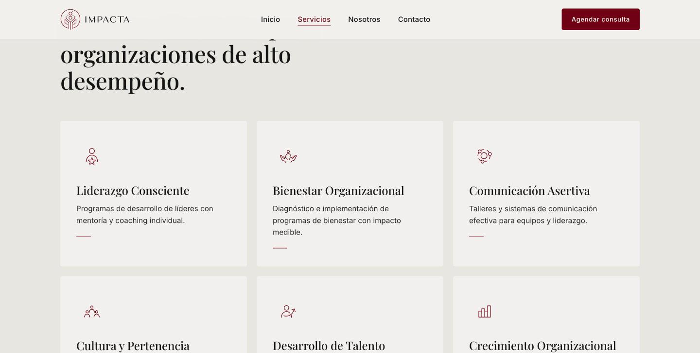 Página web de Impacta Consulting Group