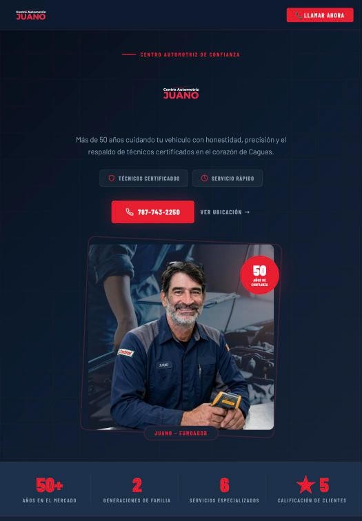 Centro Automotriz Juano en tableta